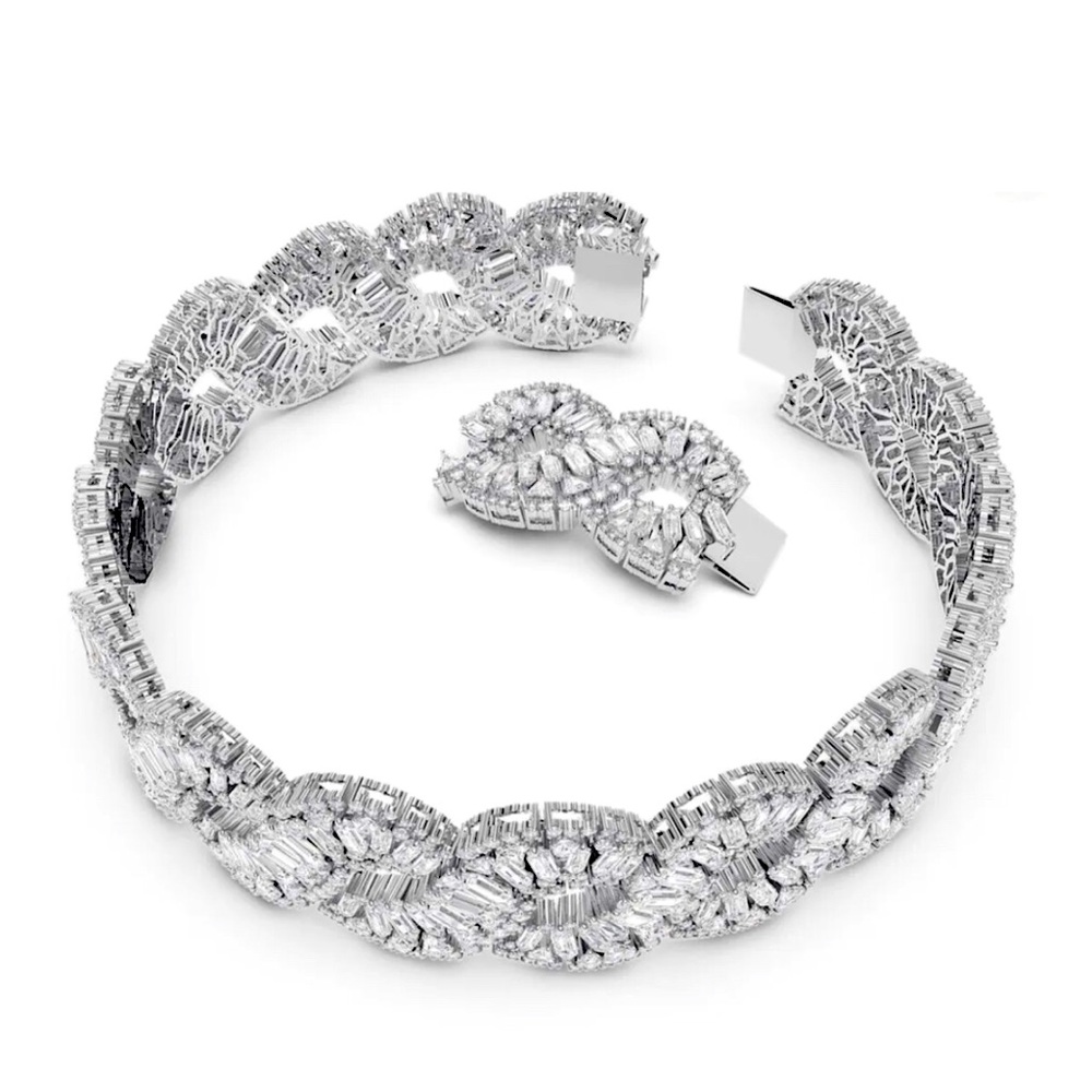 Authentic Swarovski Hyberbola Choker. Elegant diamond Statement necklace. New